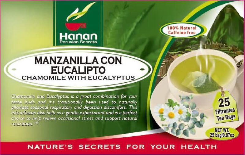 T&eacute; Hanan Manzanilla Y Eucalipto 25 Bolsas 100% ... image number null