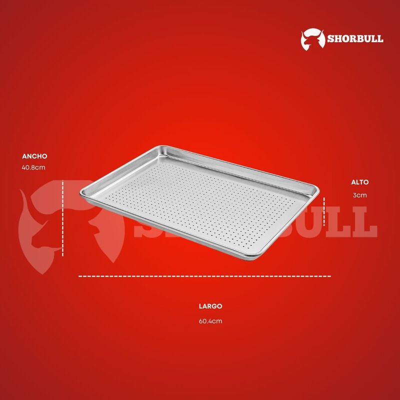 Charola Shorbull Perforada De Aluminio Para Pan... image number null
