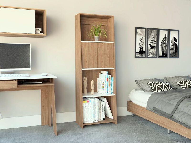 Librero Tanix Miel y Blanco Virtual Muebles image number null