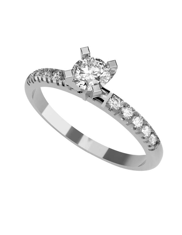 Anillo de Compromiso en Oro de 14K con Circonia... image number null