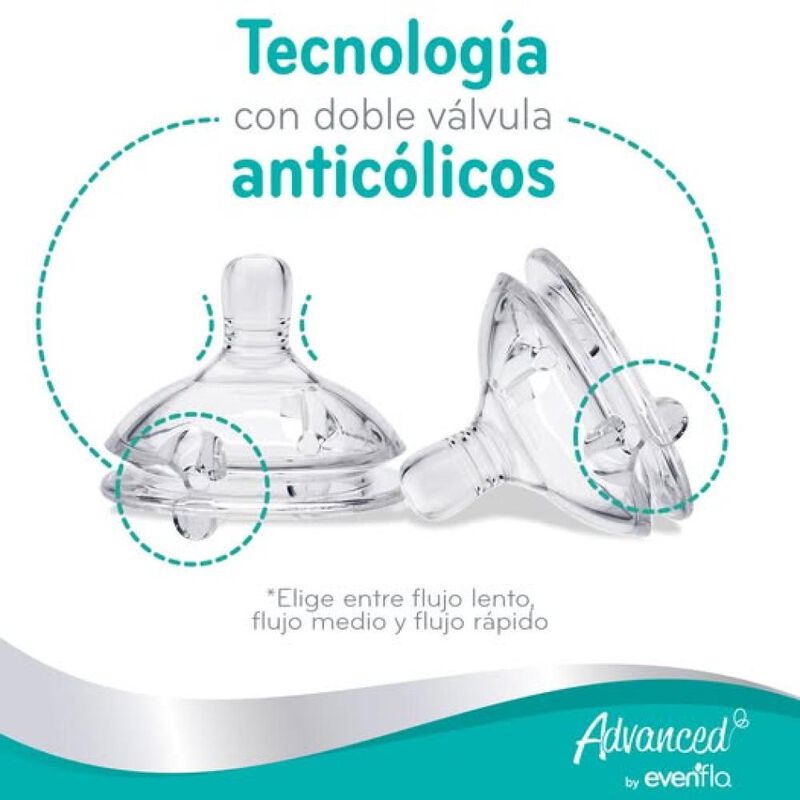 Evenflo Advanced 2 Mamilas Cuello Ancho Flujo R... image number null