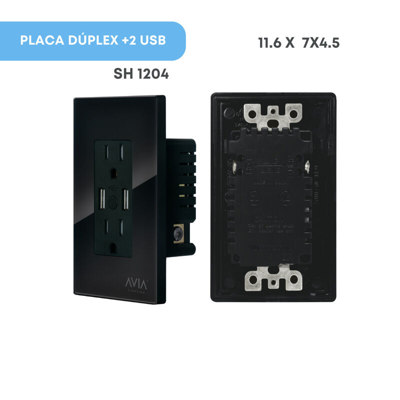 Pack 5 piezas Placa Duplex + 2 Puertos Usb Smar... image number null
