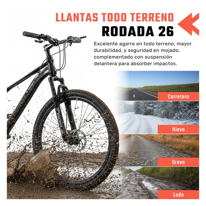 Bicicleta Monta&ntilde;a Rodada 26 Frenos Disco 21 Vel... image number null