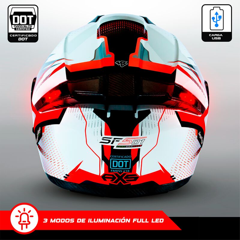 Casco Dot Axs Sf501 Blanco L + Cámara Action Ax... image number null