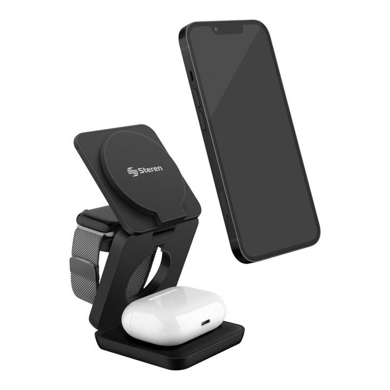 Cargador inalámbrico MagSafe* Qi 3 en 1 de hast... image number null