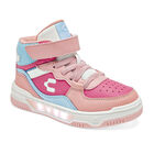 Charly Tenis urbano para niña. Rosa multicolor, agujeta elástica