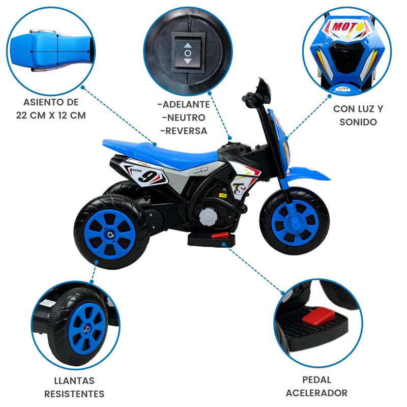 Motocicleta Montable El&eacute;ctrica 6v Para Ni&ntilde;os Te... image number null