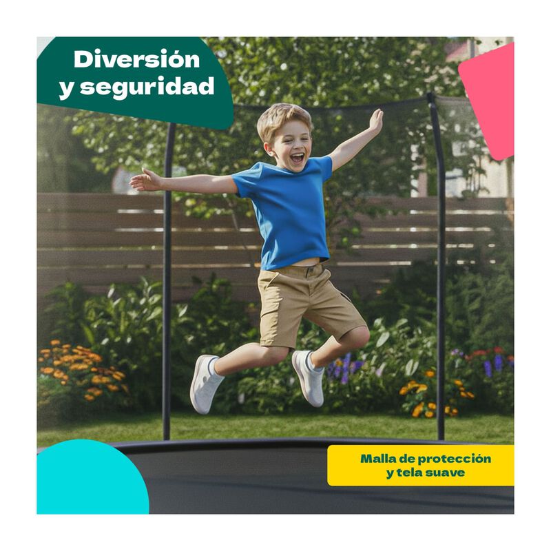 Trampolin 8ft 2m Brincolin Empotrado Malla Segu... image number null