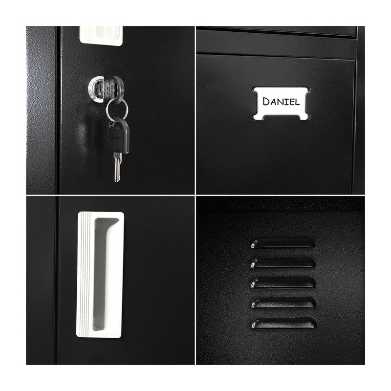 Locker Negro Met&aacute;lico 5 Puertas Casilleros Ofic... image number null
