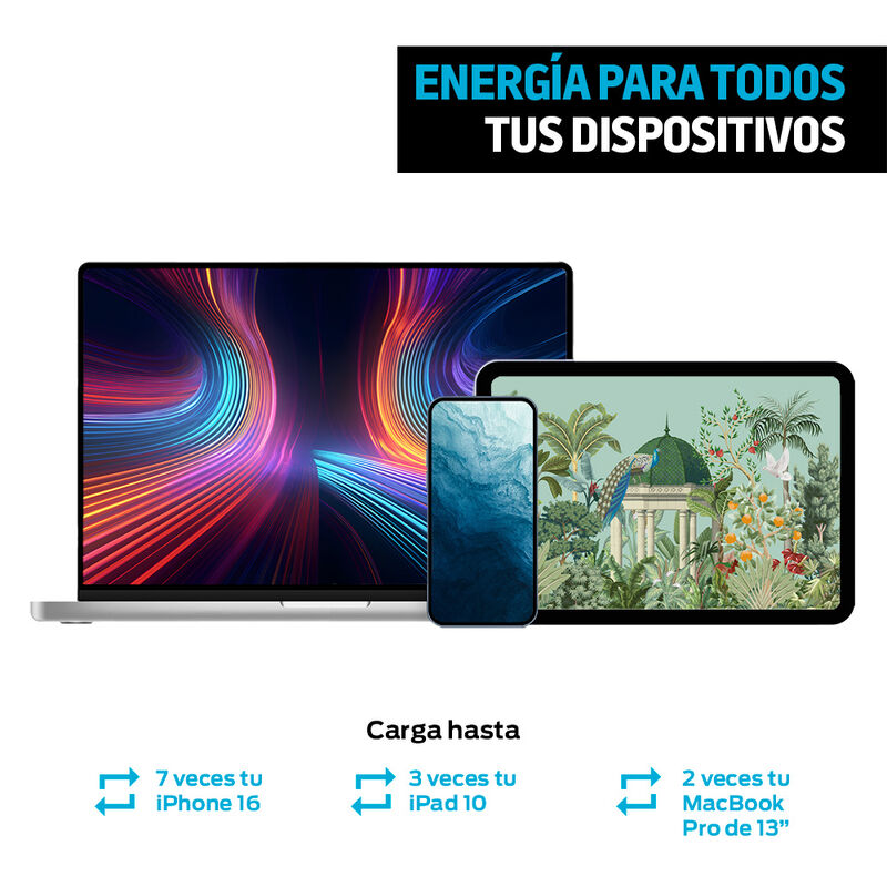 Power Bank 30,000 mAh Carga Rápida 100 W 2 Puer... image number null