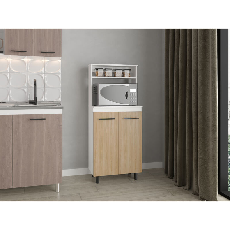 Mueble Microondas Sedona Fresno Y Blanco Virtua... image number null