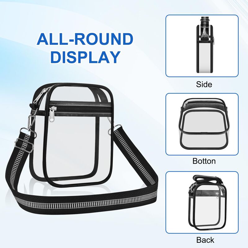 Bolso Zooor Transparente 17x6x22 cm Negro Bando... image number null