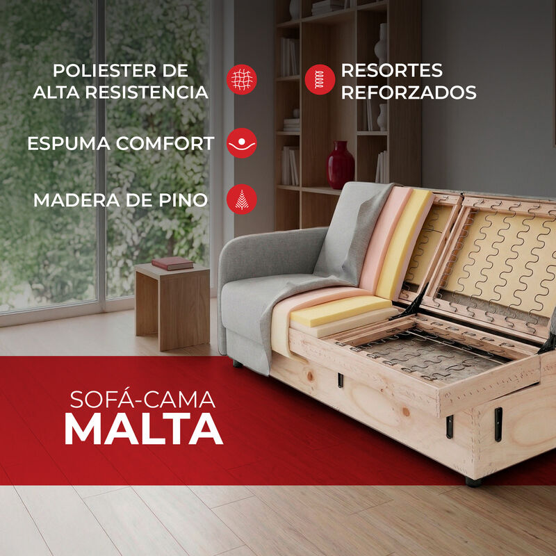 Sof&aacute; Cama Matrimonial Malta&ndash; Sill&oacute;n Convertible... image number null