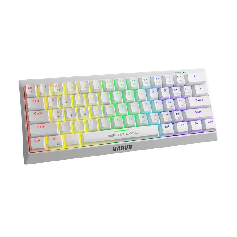 Teclado Gamer Marvo Kg962 Blanco 60% Mec&aacute;nico image number null