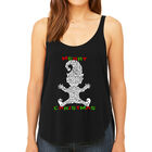 Tank Top Holgado Premium Word Art Para Mujer - Elfo Navide&ntilde;o- Negro