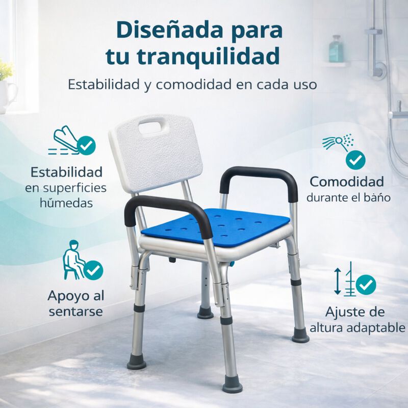 Silla para Ba&ntilde;o Adulto Mayor con Almohadilla SM... image number null