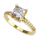 Anillo de Compromiso en Oro Amarillo 10K con Circonia -  Talla:7/ FJ583-10Y-CZ-7