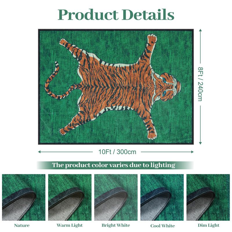 Alfombra Seavish 244 &times; 152 cm Tigre Verde image number null