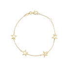 Pulsera Con Estrellas De Oro Amarillo 14K (18.5Cm Aprox.)