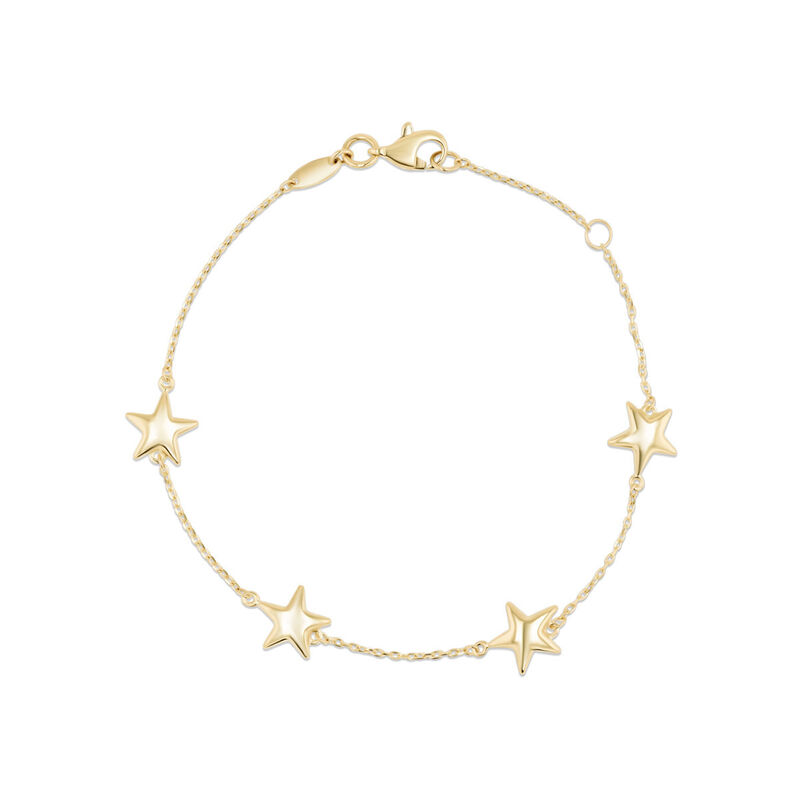 Pulsera Con Estrellas De Oro Amarillo 14K (18.5... image number null