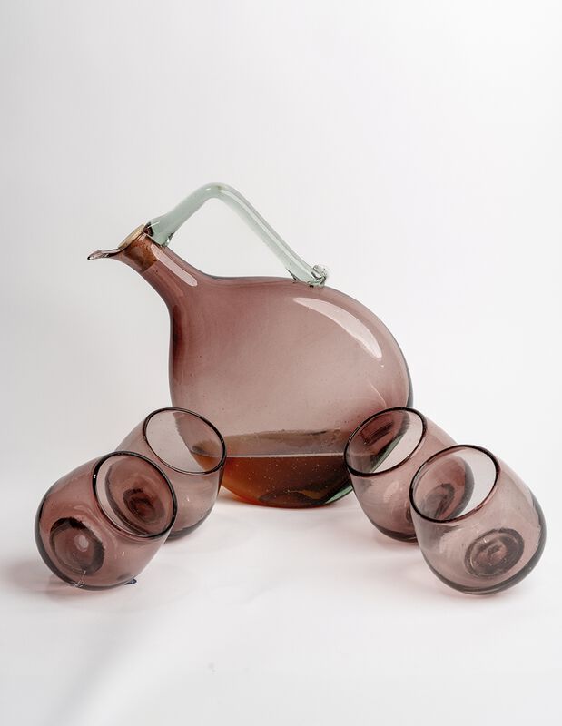 Licorera de Vidrio Soplado Amatista Marea Baja image number null