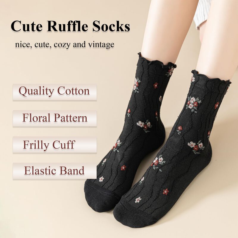 Calcetines Bropapa Ruffle Crew Para Mujer Con E... image number null
