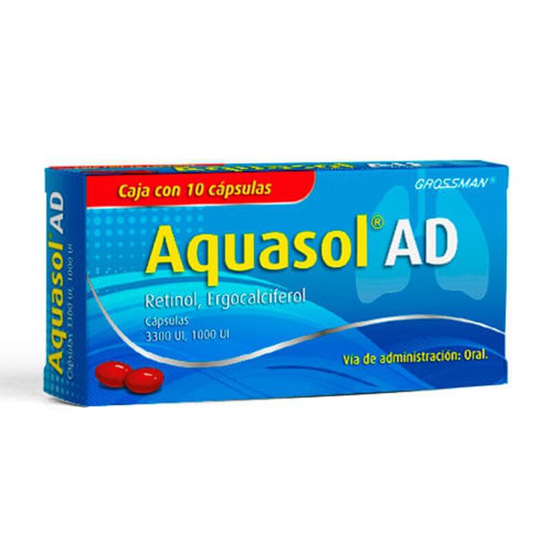 Aquasol AD Vitaminas A y D Suplemento en C&aacute;psul... image number null