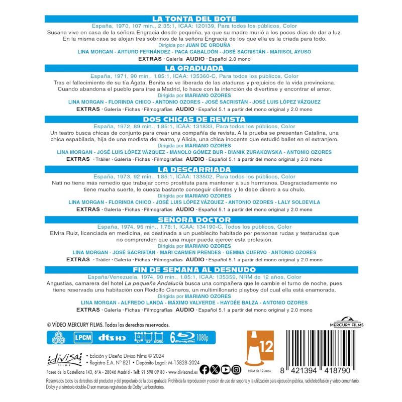 Pack Inolvidable Lina [Blu-ray] (1970, 1971, 19... image number null