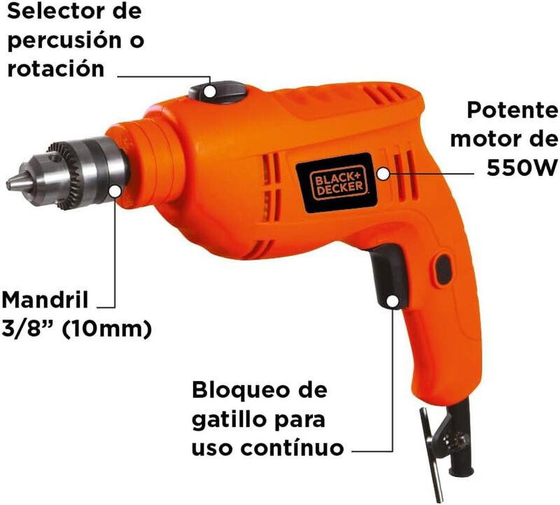 Rotomartillo Black Mas Decker 3/8" 550w Profesi... image number null