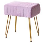 Taburete Reposapi&eacute;s Otomano Ibuyke De Terciopelo Morado Con Patas Doradas