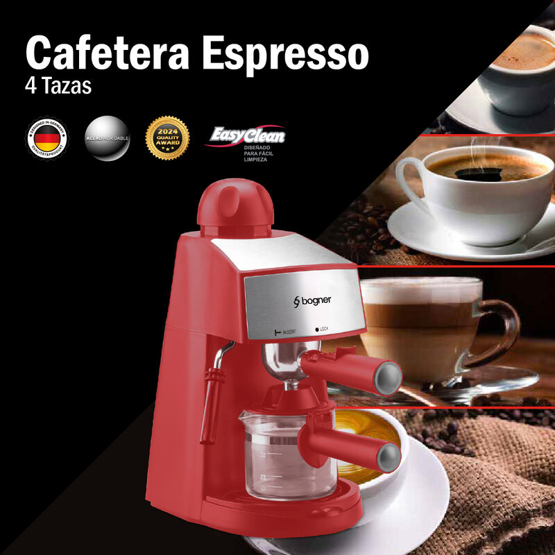 Bogner Cafetera Espresso 4 Tazas Con Espumador ... image number null