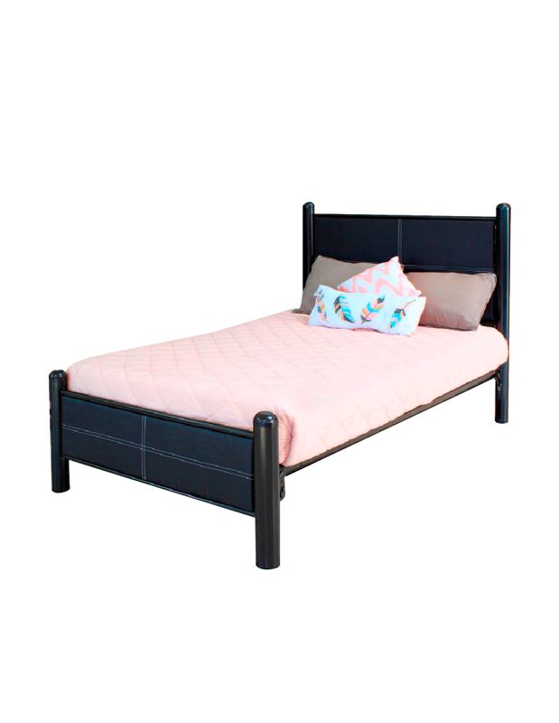 Cama Individual Cruzze Con Cabecera En Vinil Ch... image number null