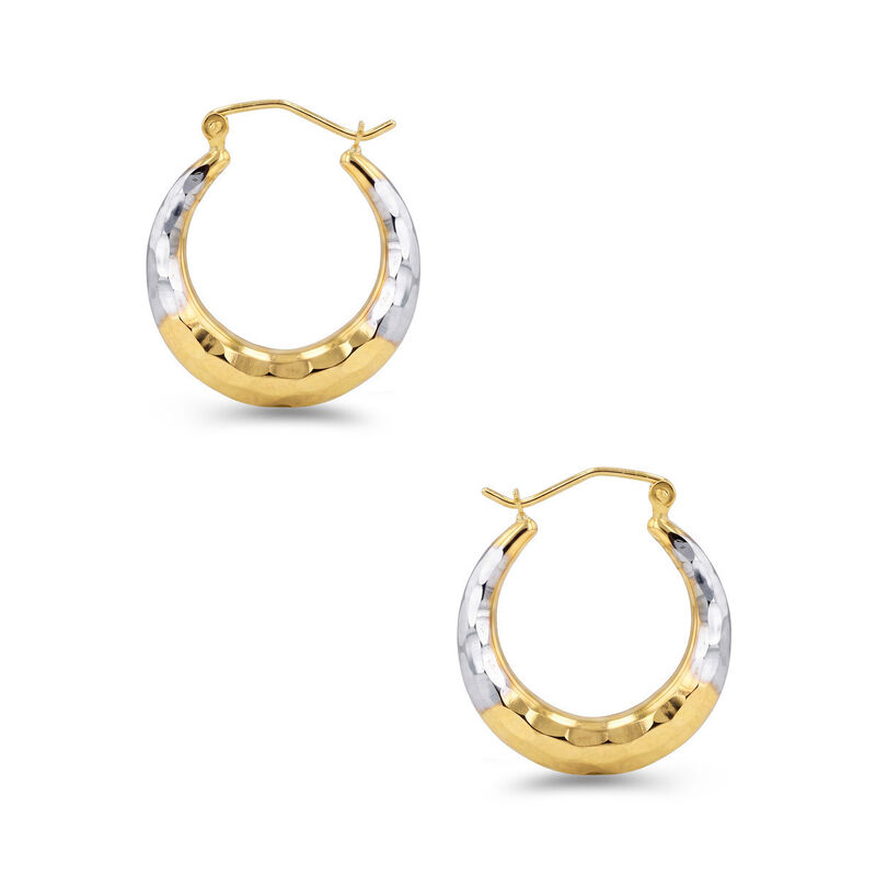 Arracadas De Oro Amarillo Y Blanco 14k (21 Mm A... image number null