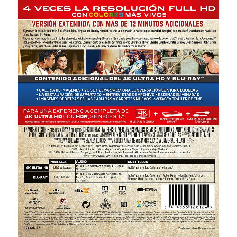 Espartaco [blu-ray] (1960) Spartacus image number null