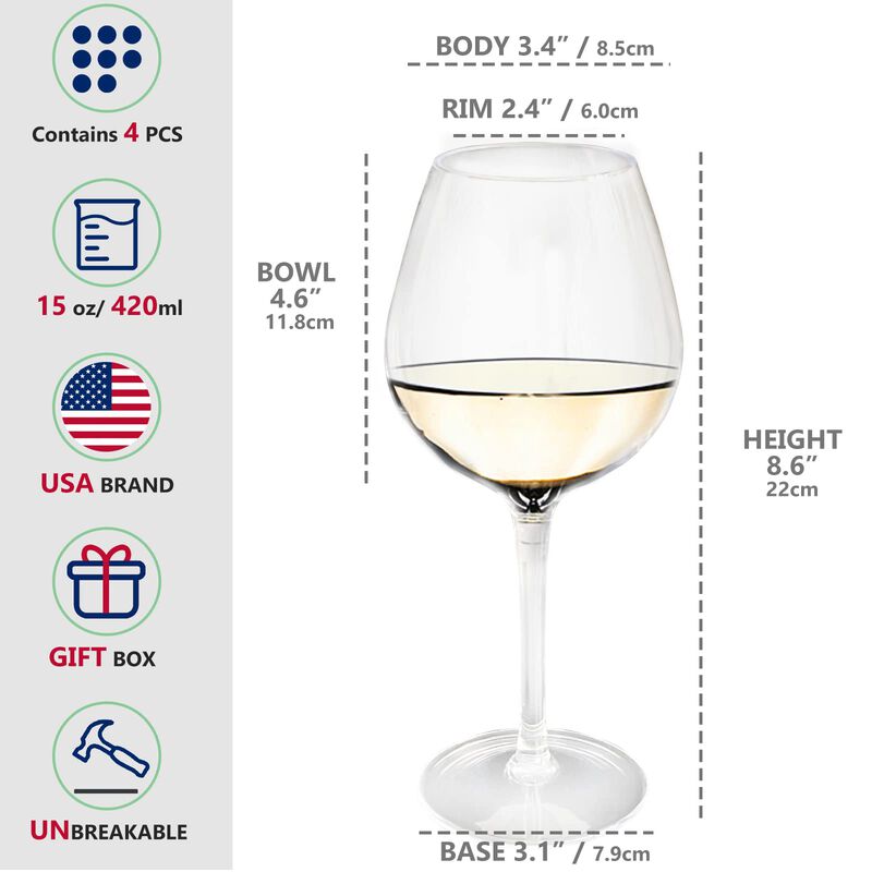Juego De 6 Copas De Vino De Pl&aacute;stico Crayline, ... image number null