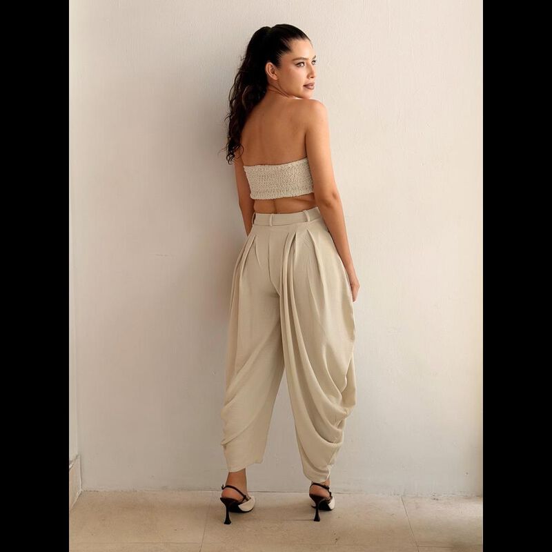 Pantalon Drapeado Lino image number null