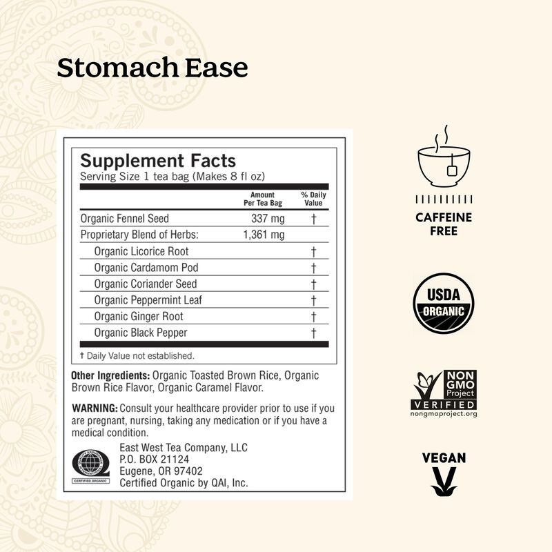 Tea Yogi Stomach Ease Apoya La Digesti&oacute;n, 96 Bo... image number null