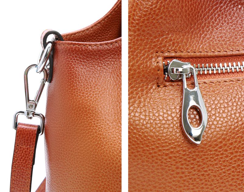 Bolso De Mano Iswee De Piel Aut&eacute;ntica Sorrel Pa... image number null