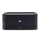 Caja Para Relojes Wolf Windsor De 10 Piezas Con Caj&oacute;n, Color Negro