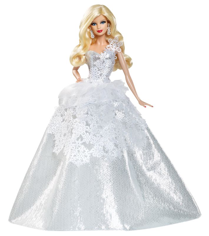 Vestido Plateado Navide&ntilde;o De Mu&ntilde;eca Barbie Coll... image number null
