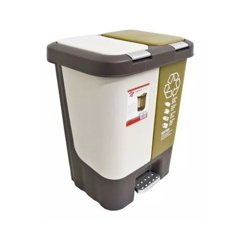 Basurero Doble Org&aacute;nico e Inorg&aacute;nico 20 Litros image number null