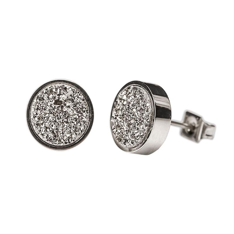 Aretes Acero Inoxidable Mujer Piedra Preciosa C... image number null