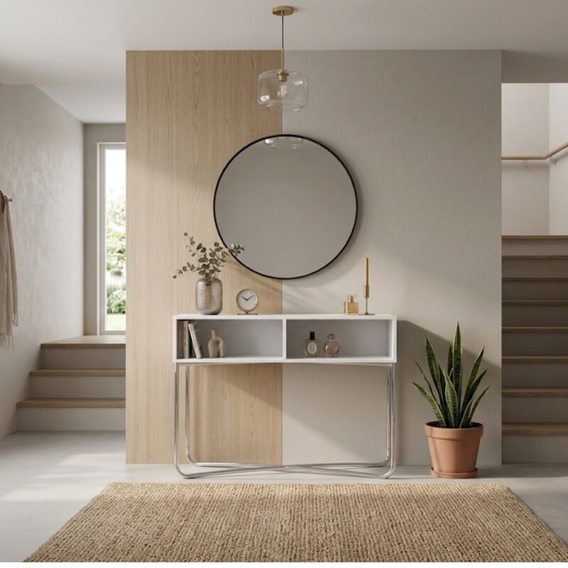 Aparador Credenza Bufetera 1273 Blanco Cromado image number null