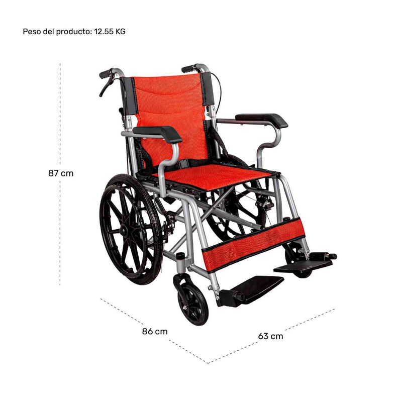 Silla Ruedas Plegable Aluminio Ligera Todo Terr... image number null
