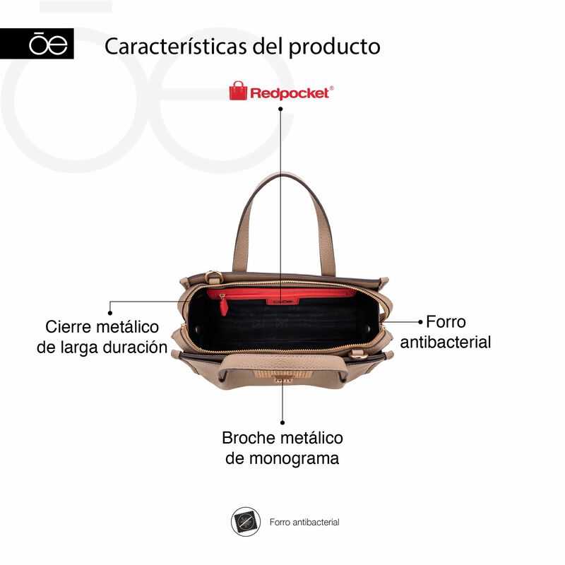 Bolsa Satchel Medianocon Herraje Color Verde image number null