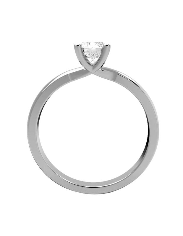 Anillo de Compromiso en Oro Blanco 10K con Circ... image number null