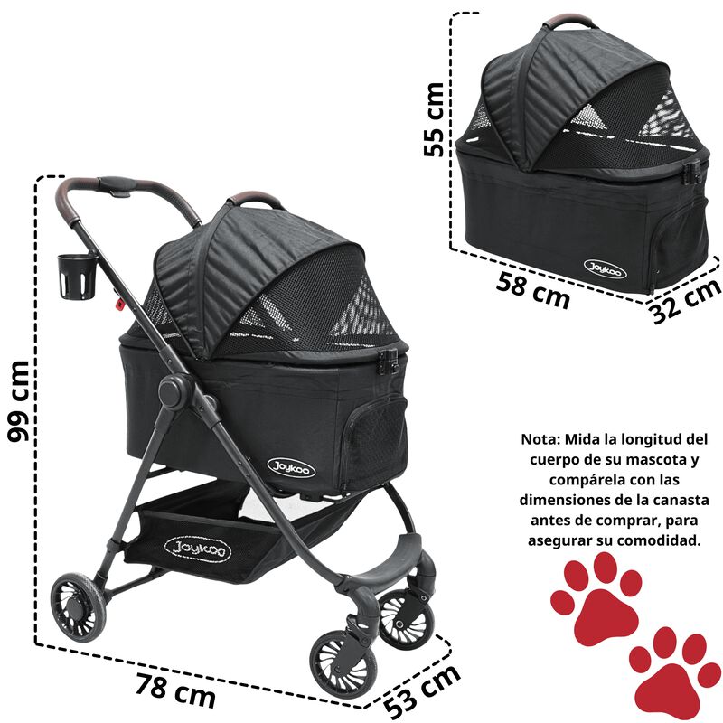 Carriola para Mascotas Cochecito para Perros y ... image number null