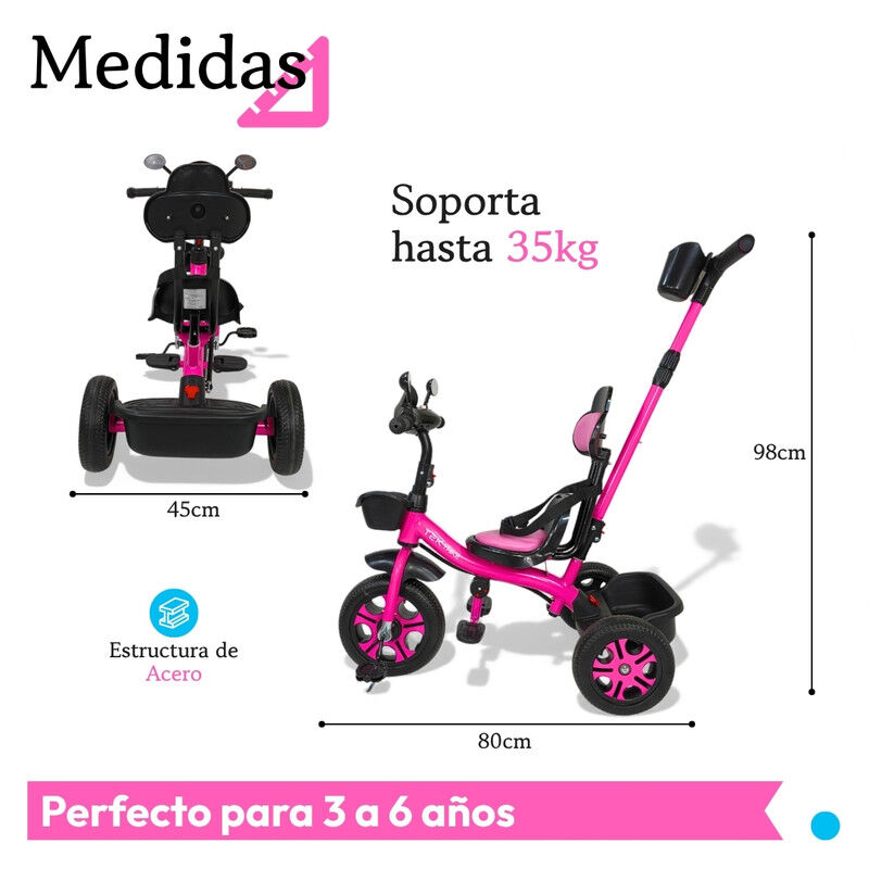 Triciclo C/ Bast&oacute;n Dirigible Torreta Musical y ... image number null