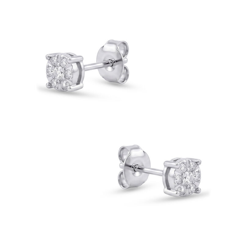 Broqueles De Oro Blanco 14k Con 10pts De Diaman... image number null