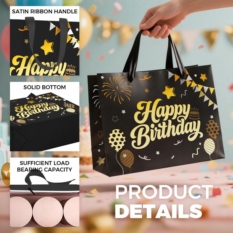 Bolsa De Regalo Sipthene 33 cm Negra De Cumplea... image number null